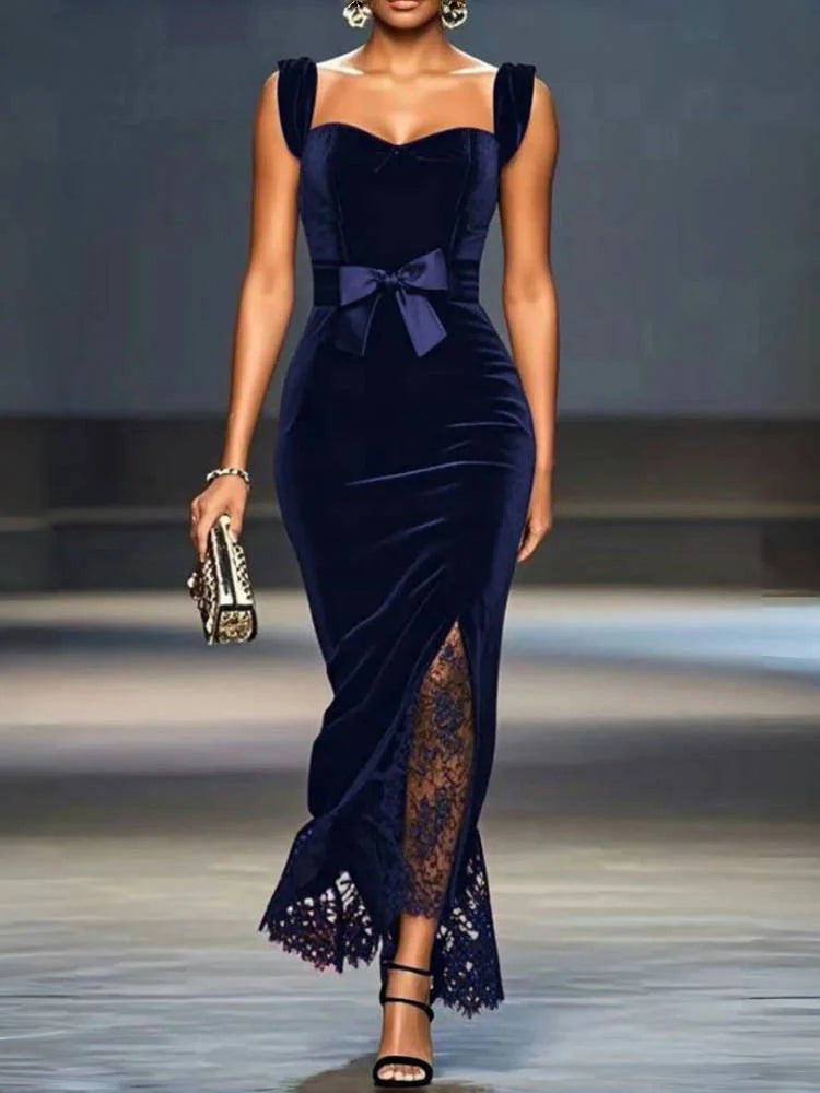 Length Straight Slit Prom Dresses Banquet Cocktail Party Dresses.