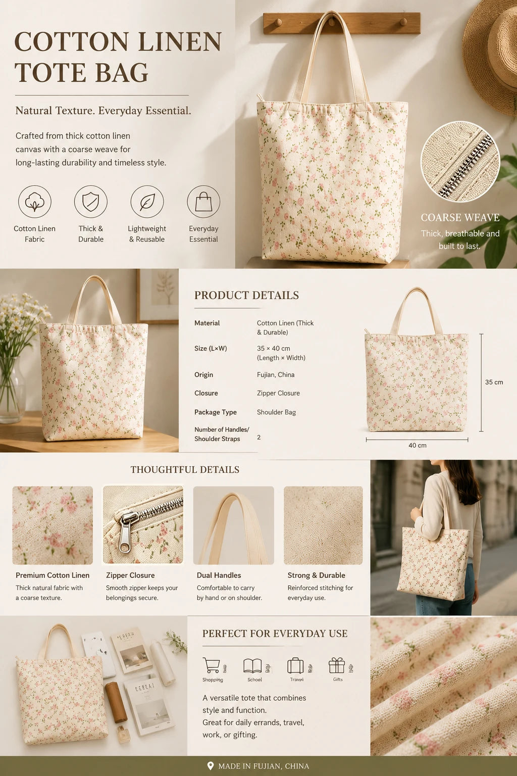 Striped Color-Blocking Art Pattern Tote Bag for Women Reusable Shopping Tote Bag Zippered  Bags Print