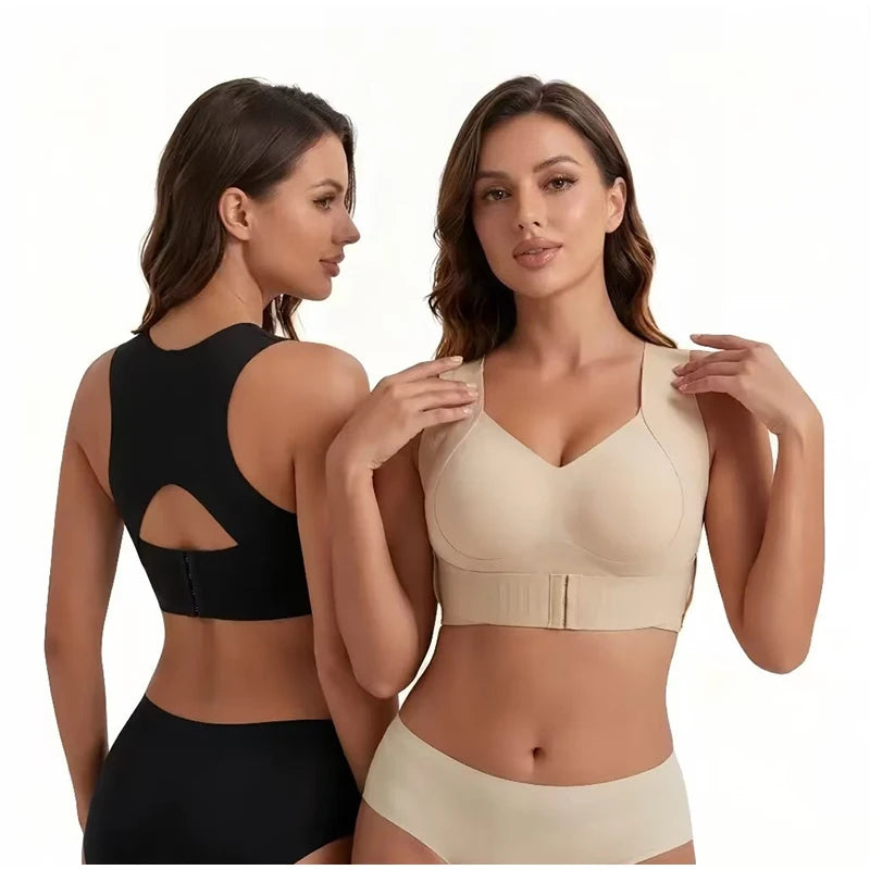 Wireless Cross-Back Support Bra – Front Closure