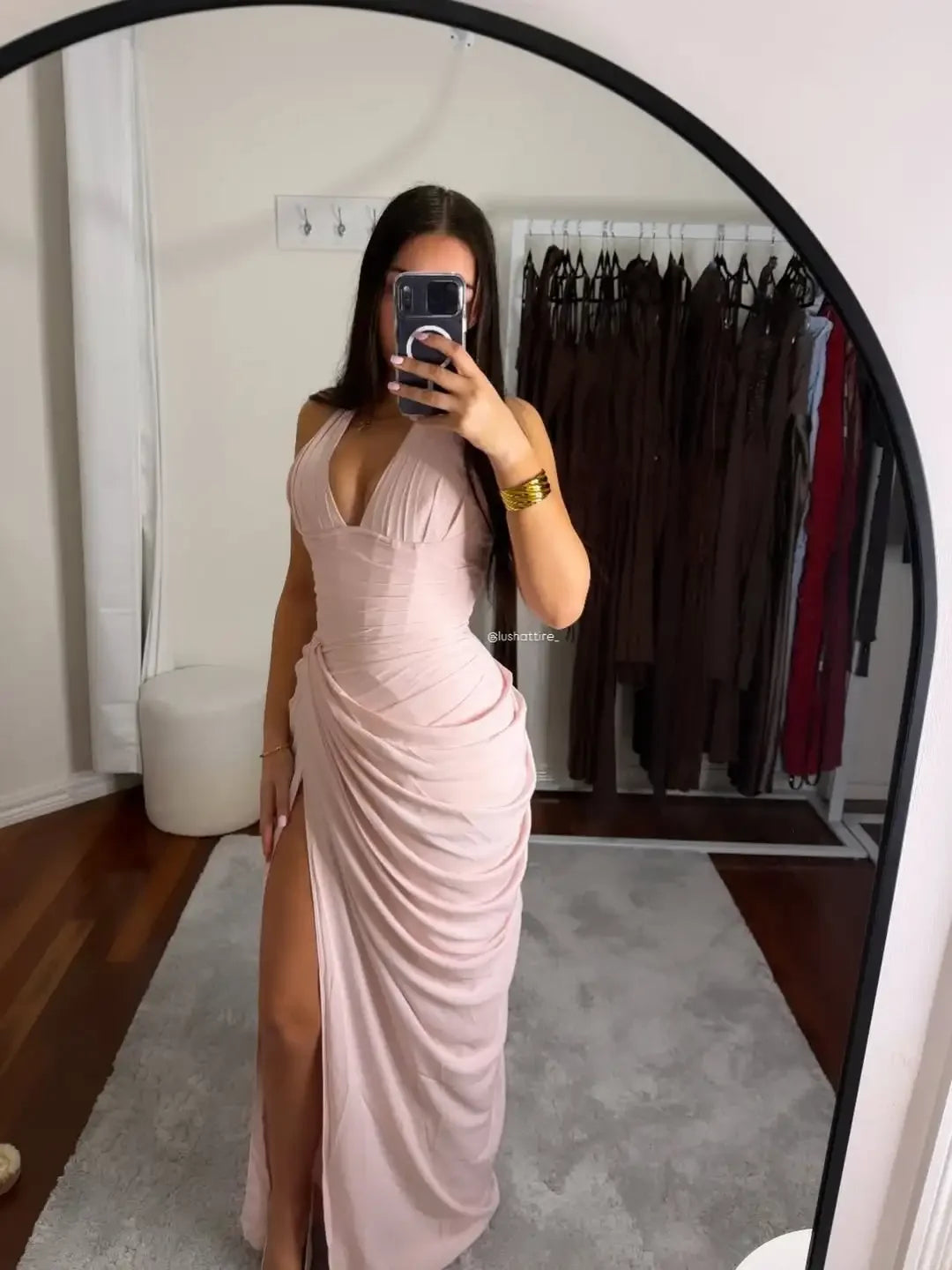 Elegant cinching Split Maxi Dresses Summer Party Gowns 2026