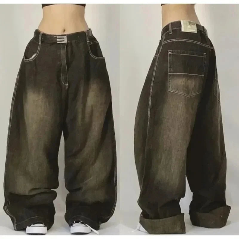 Streetwear Oversized print baggy jeans